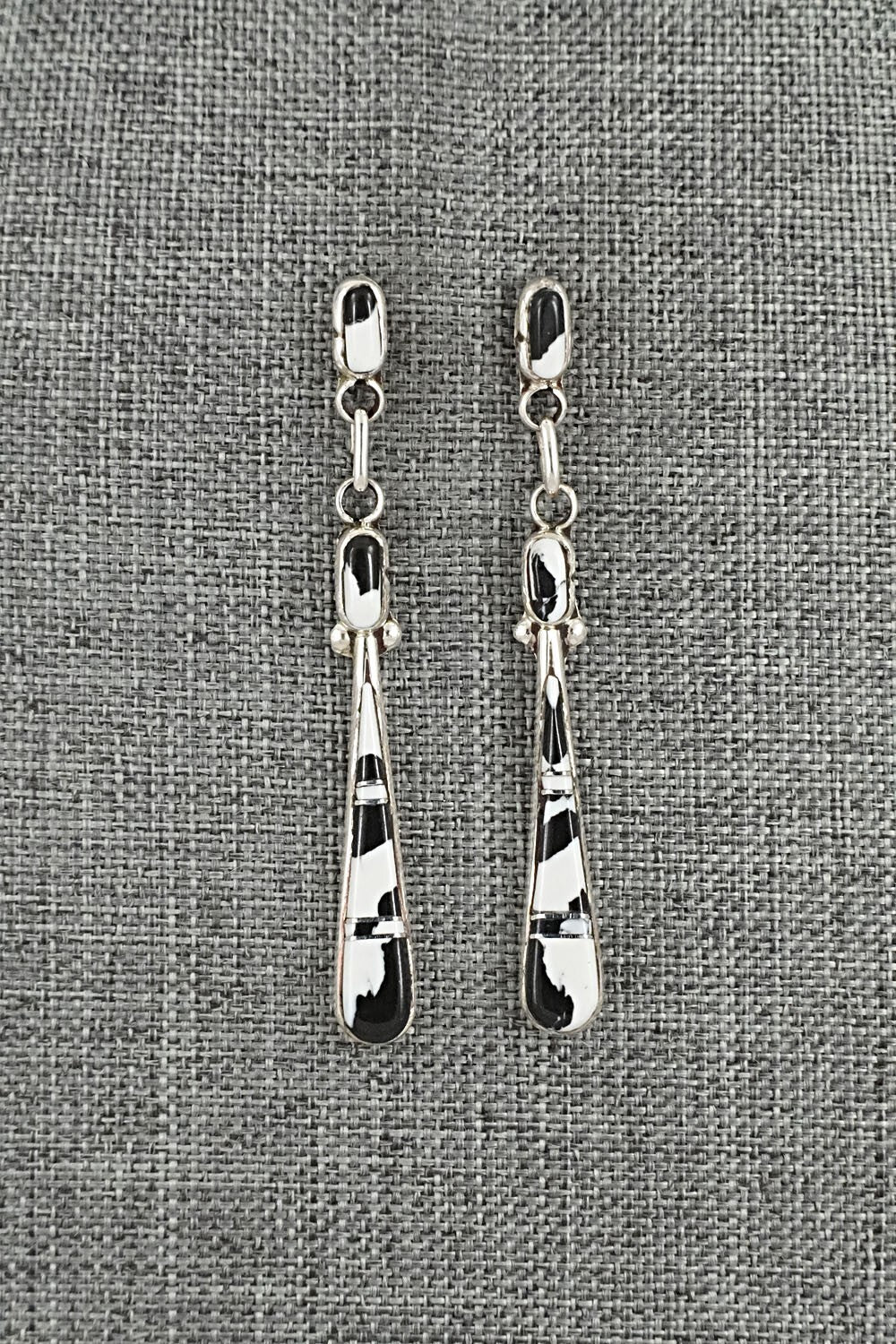 White Buffalo & Sterling Silver Earrings - Terrance Panteah