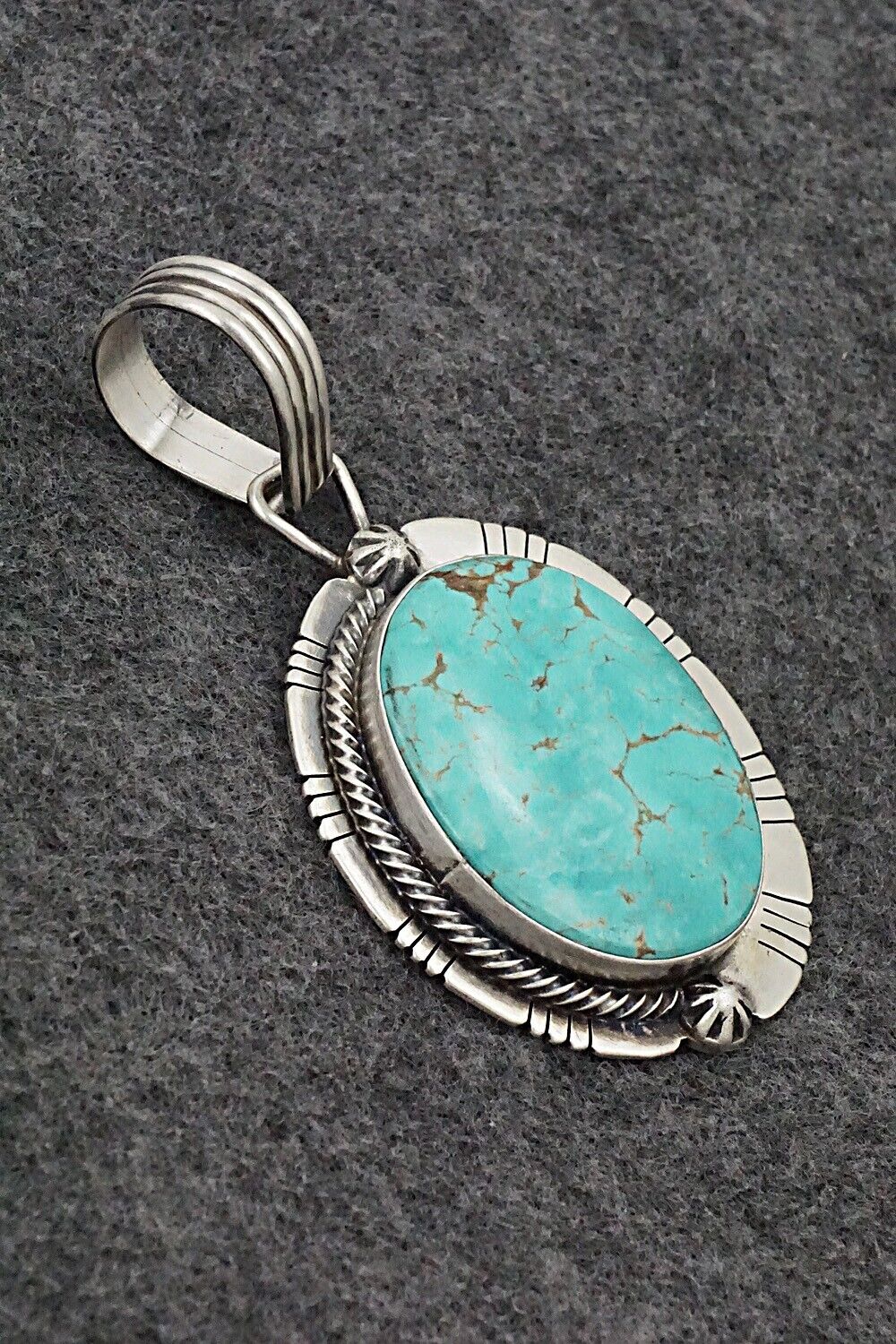 Turquoise & Sterling Silver Pendant - Jackson Hoskie