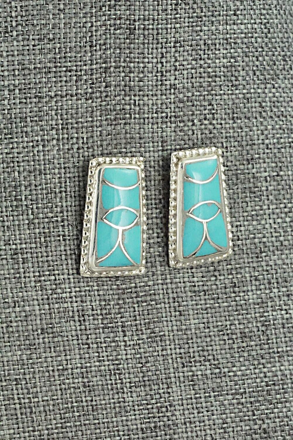 Turquoise & Sterling Silver Earrings - Karlene Seowtewa