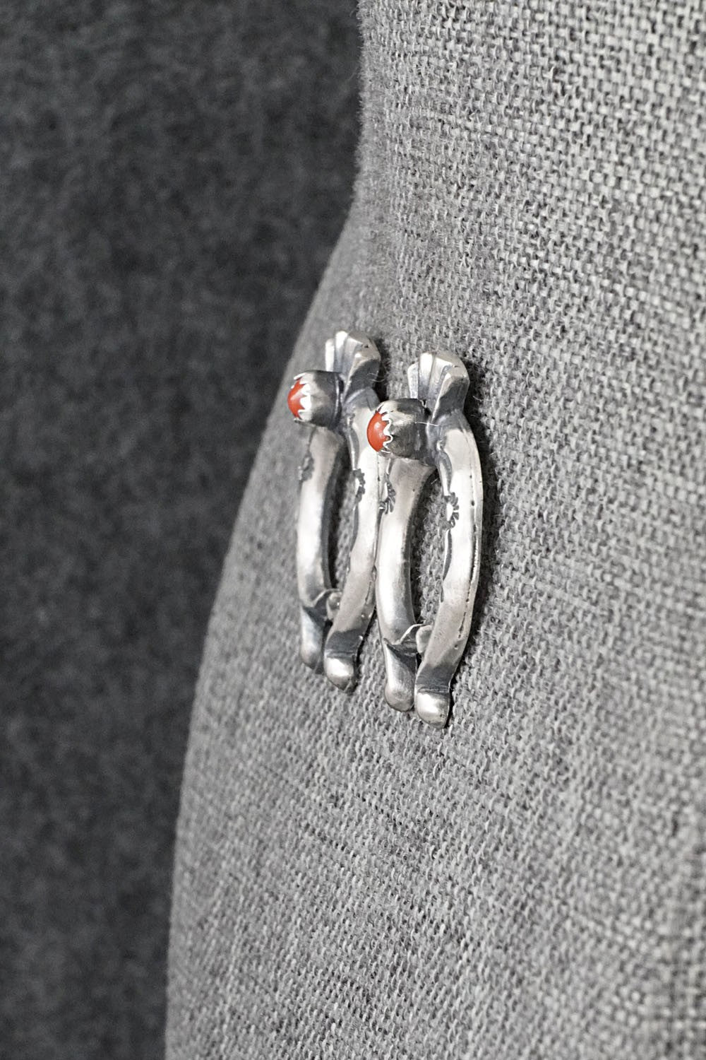 Coral & Sterling Silver Earrings - Adrienne Gordon