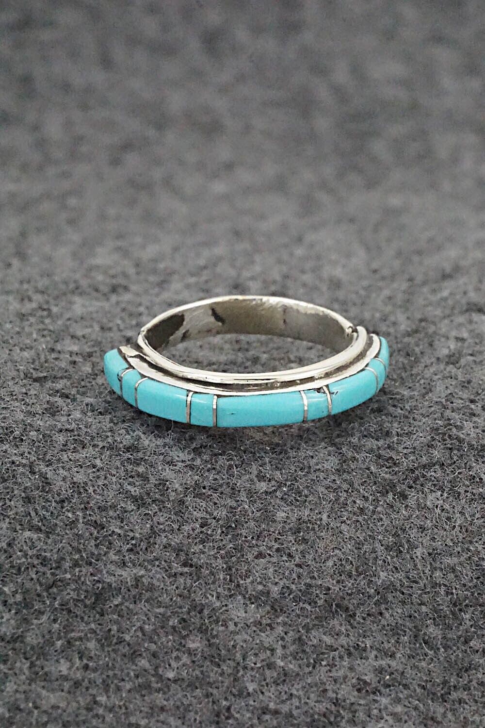 Turquoise & Sterling Silver Ring - Roland Natachu - Size 7