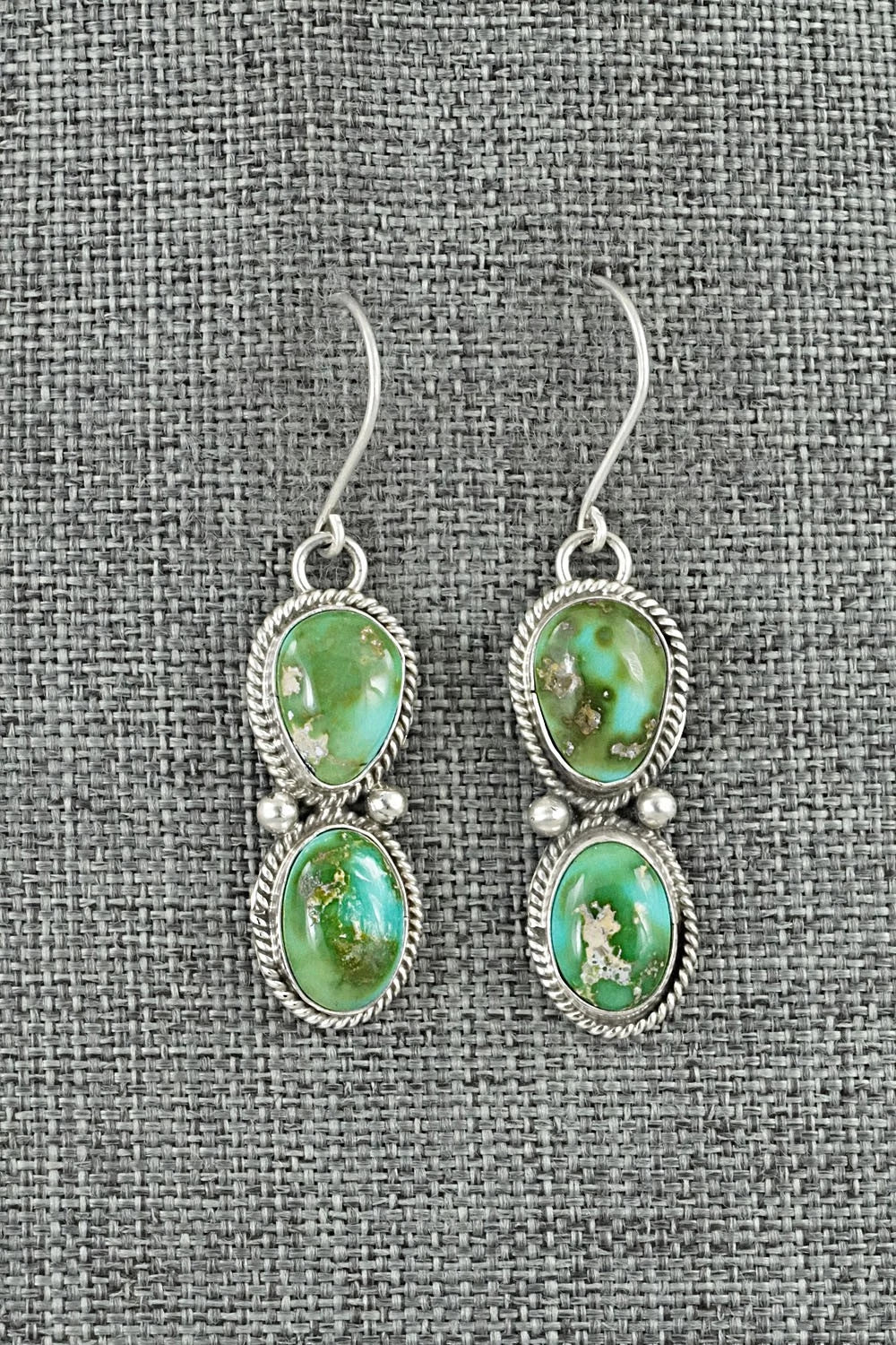 Turquoise & Sterling Silver Earrings - Eugene Gruber