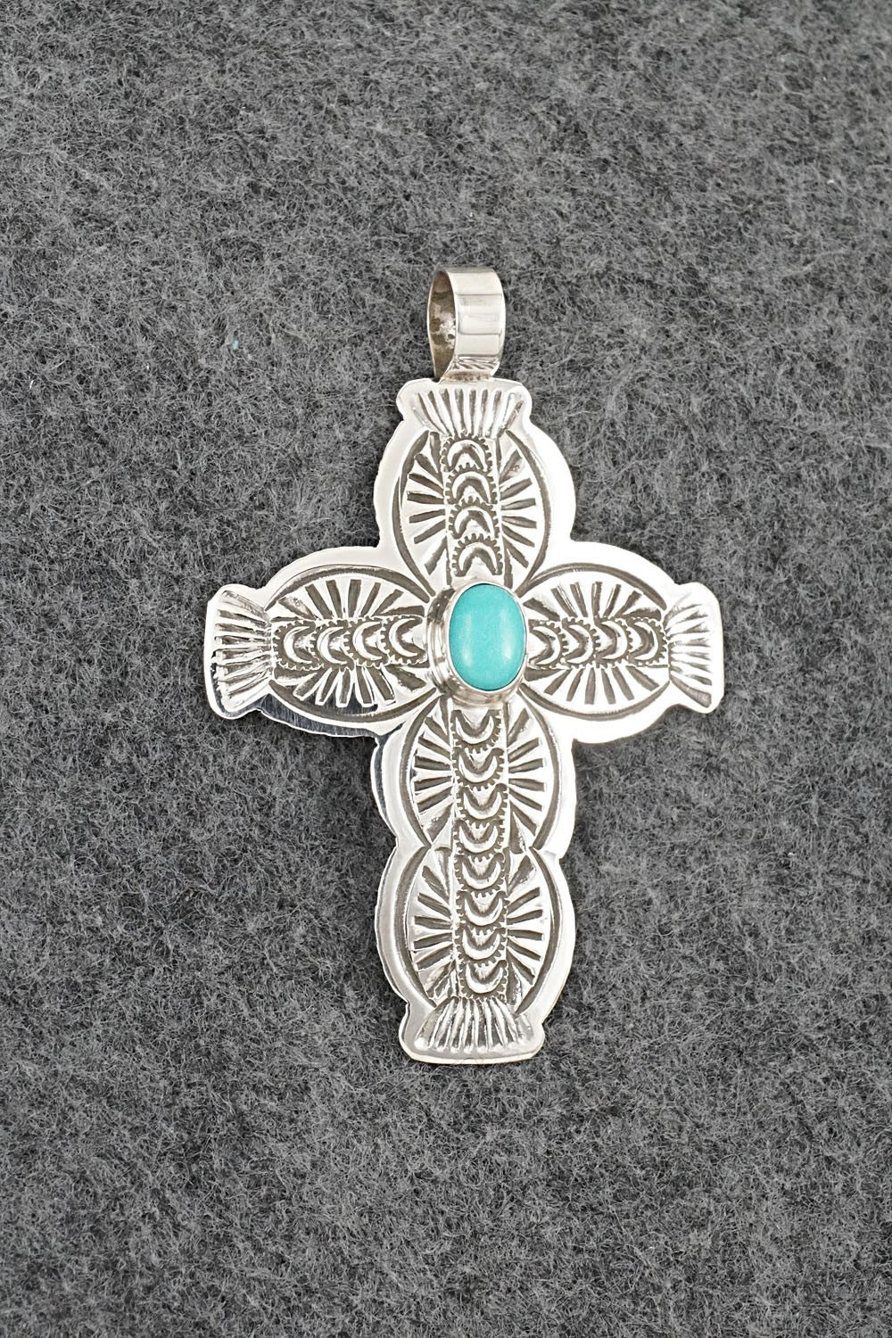 Turquoise & Sterling Silver Pendant - Arnold Blackgoat