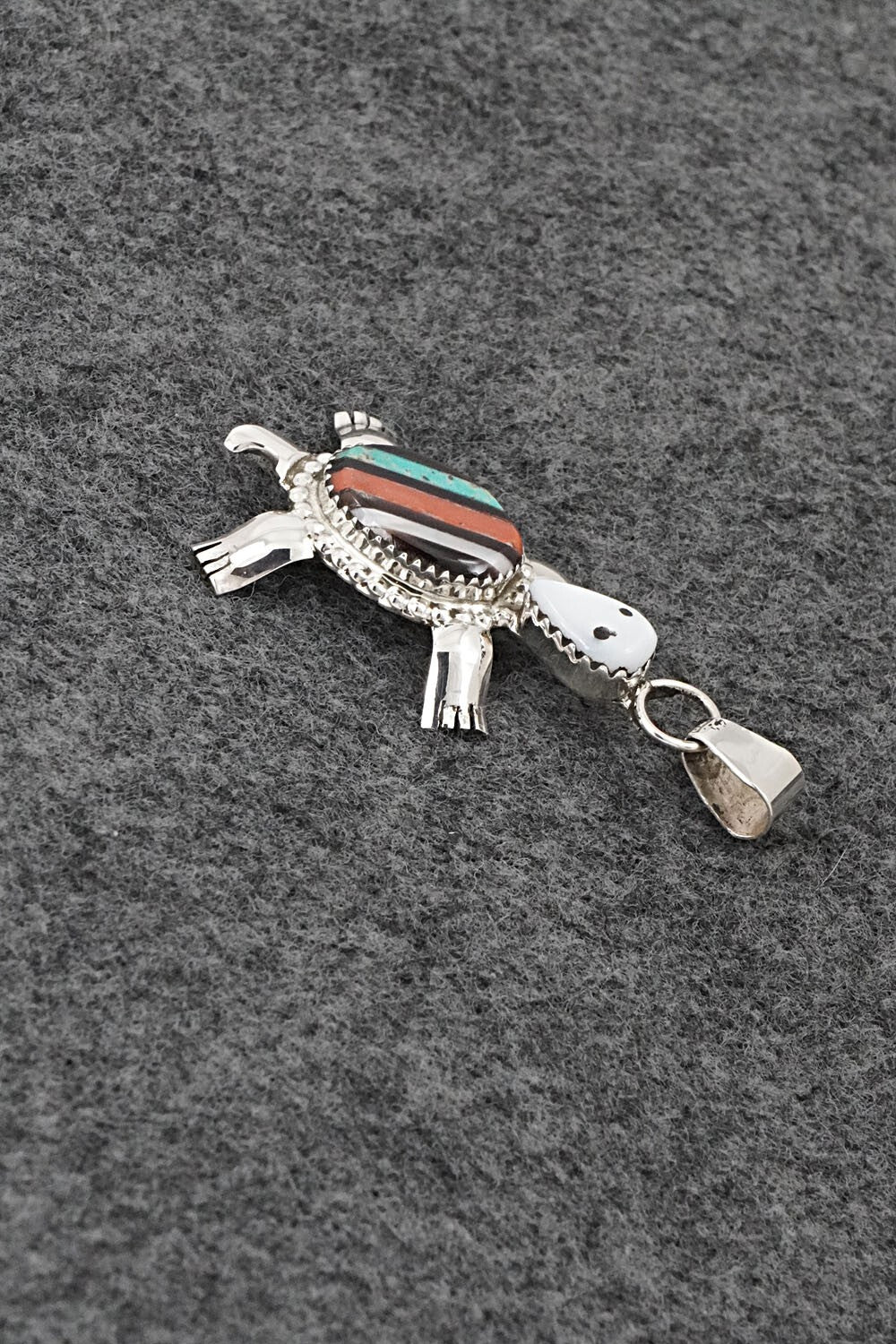 Multi-Stone & Sterling Silver Inlay Pendant - Wayne Haloo