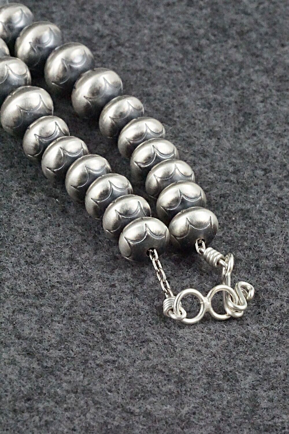 Sterling Silver Navajo Pearl Necklace 20" - Dorinda Mariano