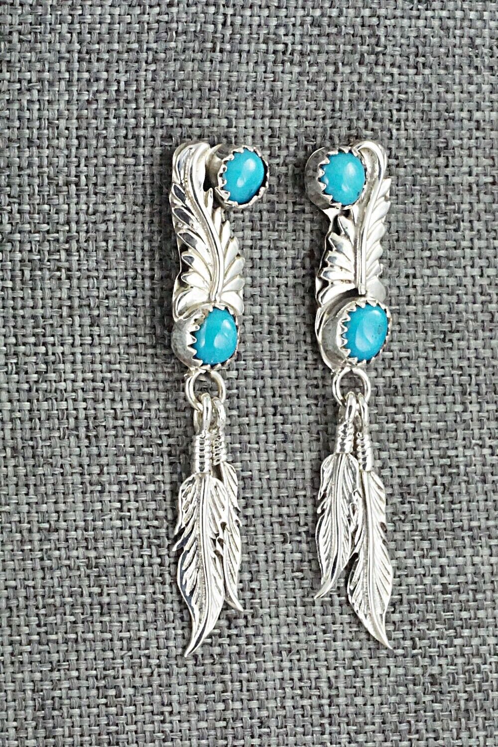 Turquoise & Sterling Silver Earrings - Adelarae Yazzie