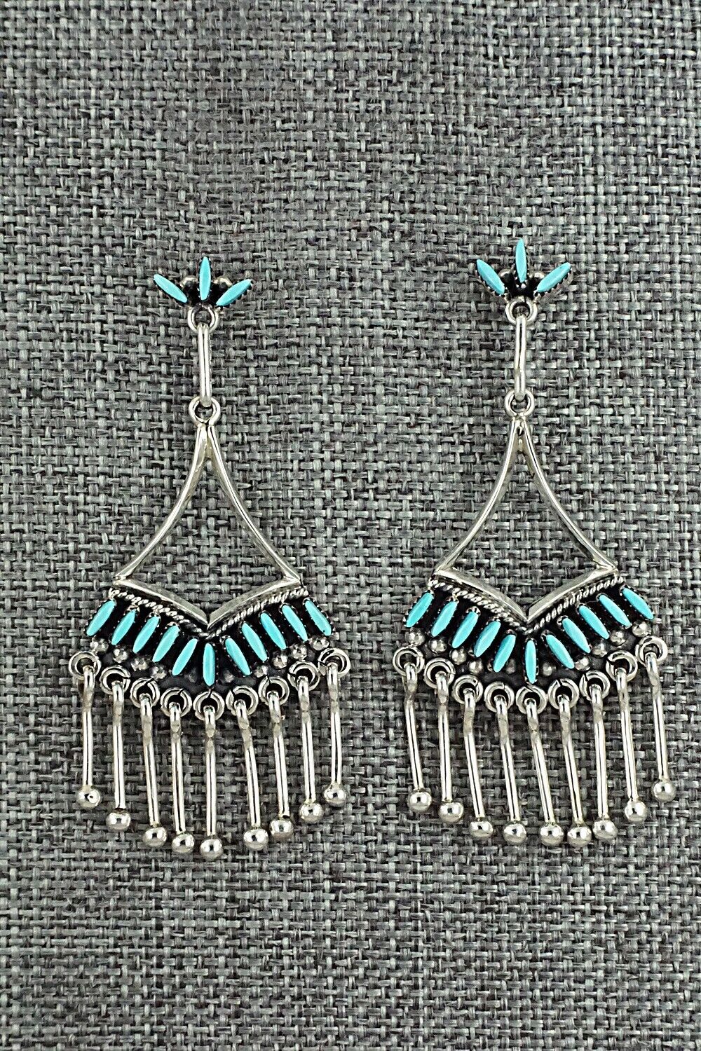 Turquoise & Sterling Silver Earrings - Mildred Ukestine