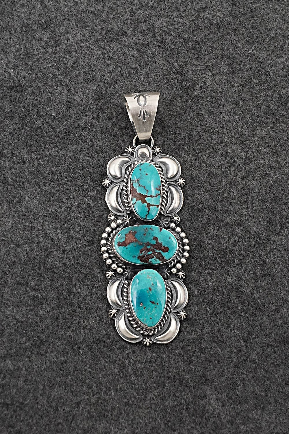 Turquoise & Sterling Silver Pendant - Raymond Delgarito