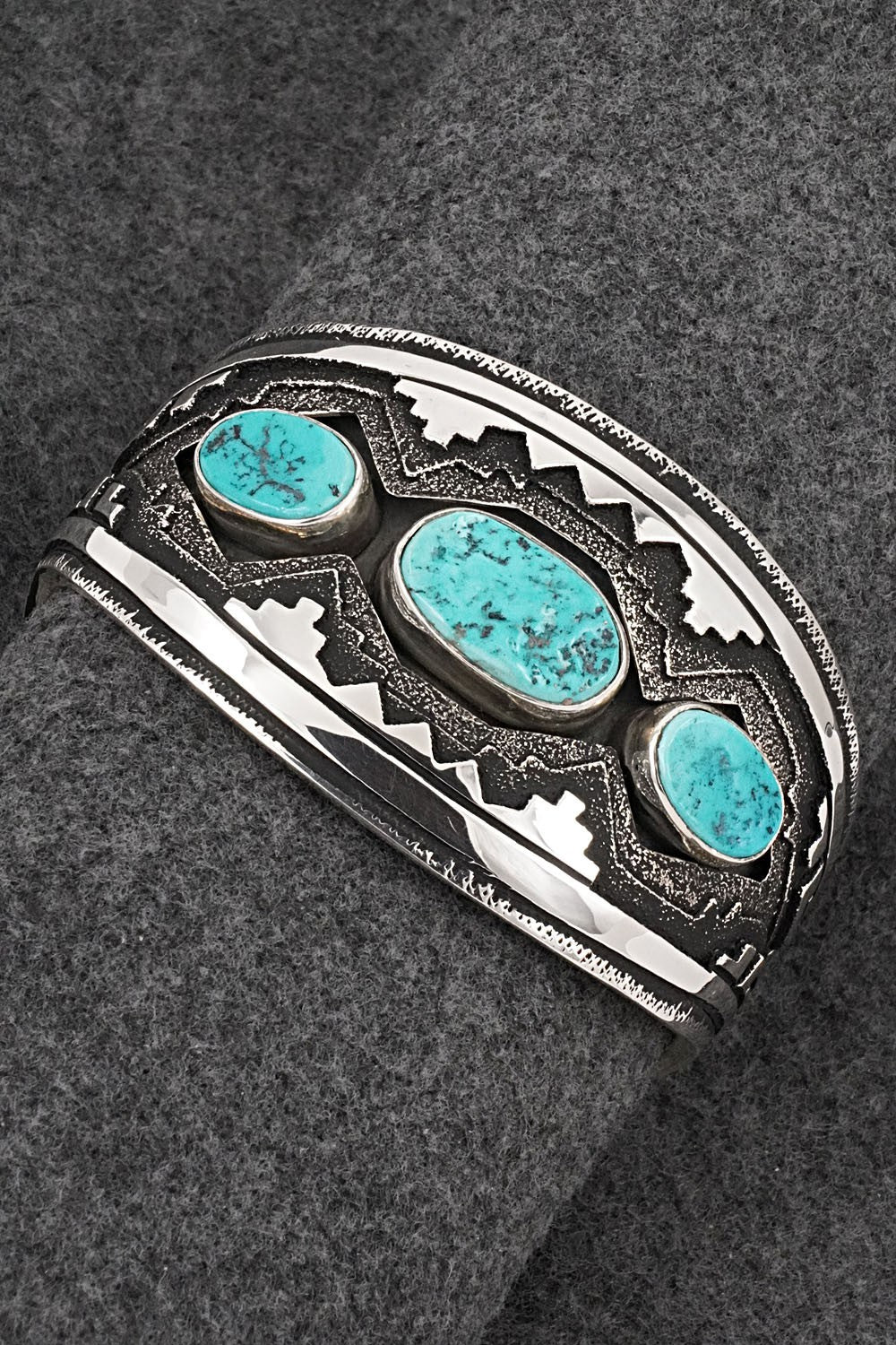 Turquoise & Sterling Silver Vintage Bracelet - Thomas Singer
