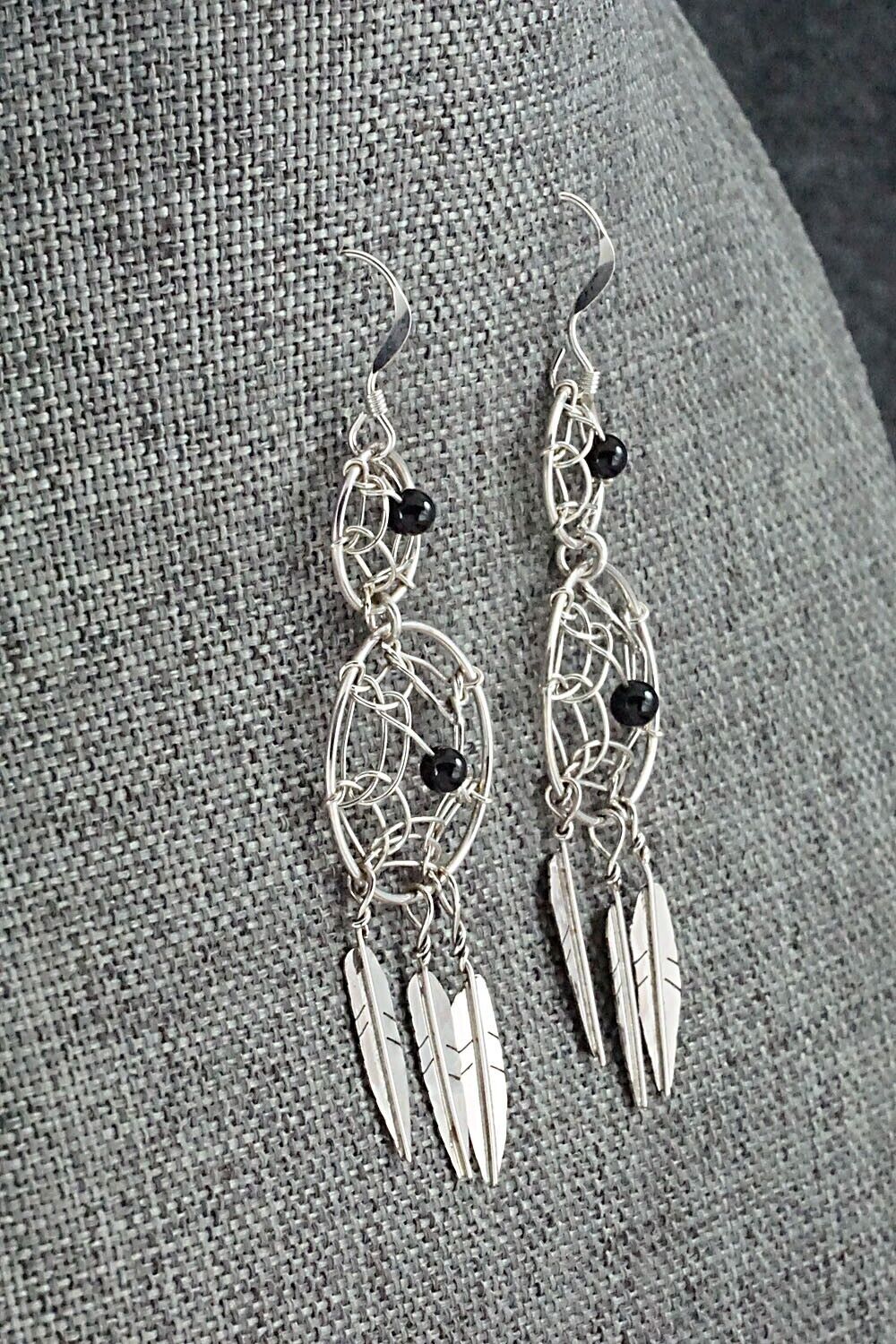 Onyx & Sterling Silver Earrings - Lorenzo Arviso Jr.
