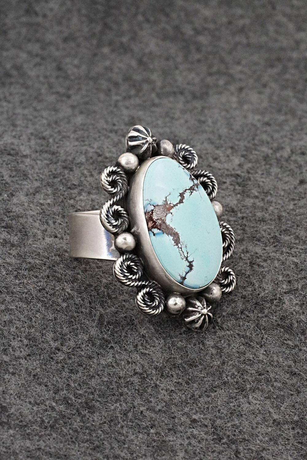 Turquoise & Sterling Silver Pendant, Ring & Earrings Set - Darrin Livingston