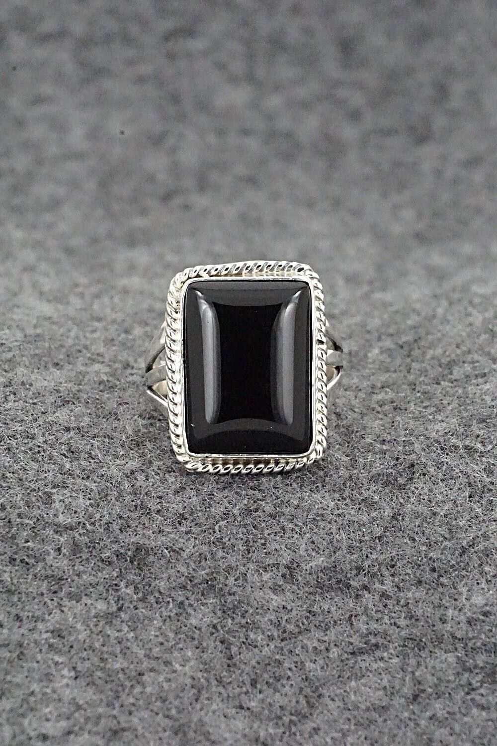 Onyx & Sterling Silver Ring - Letricia Largo - Size 9.5