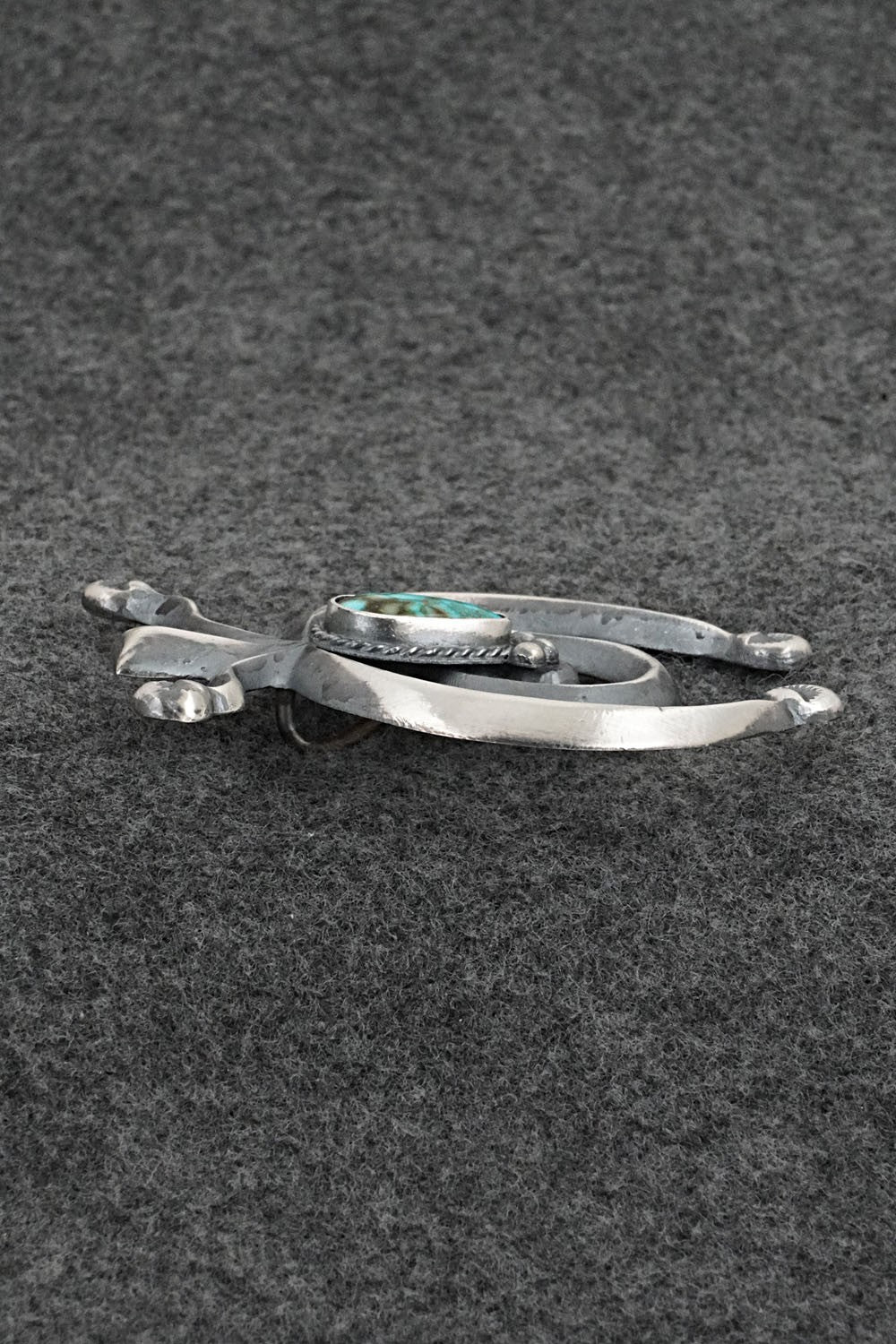 Turquoise & Sterling Silver Naja Pendant - Harrison Bitsue