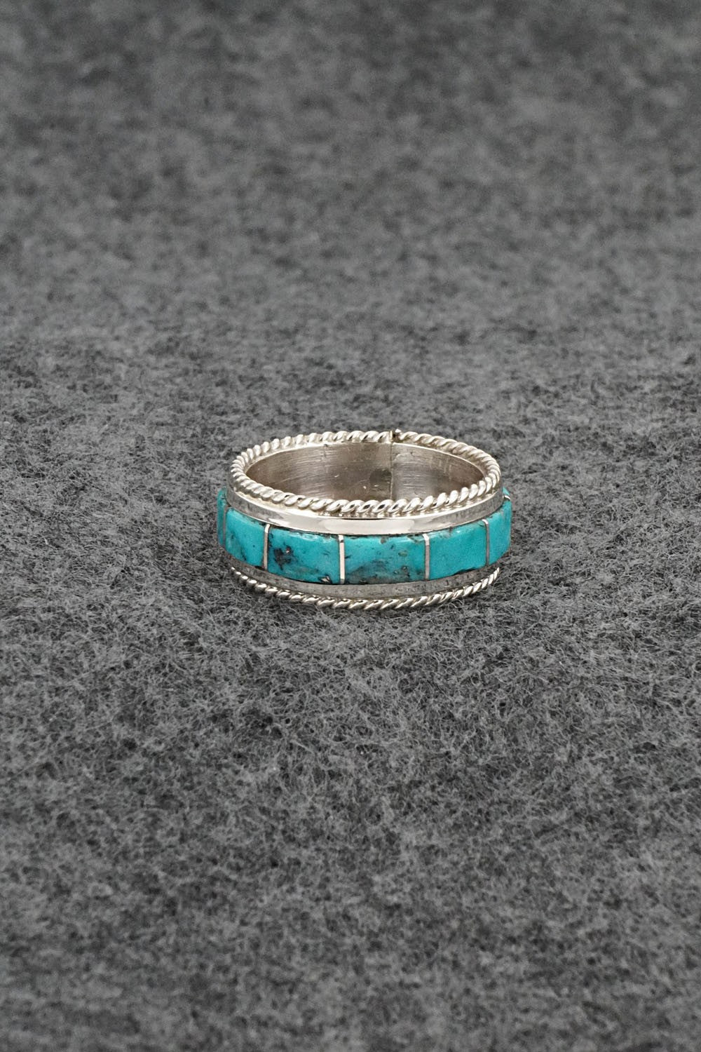 Turquoise & Sterling Silver Ring - Bruce Johnson - Size 7