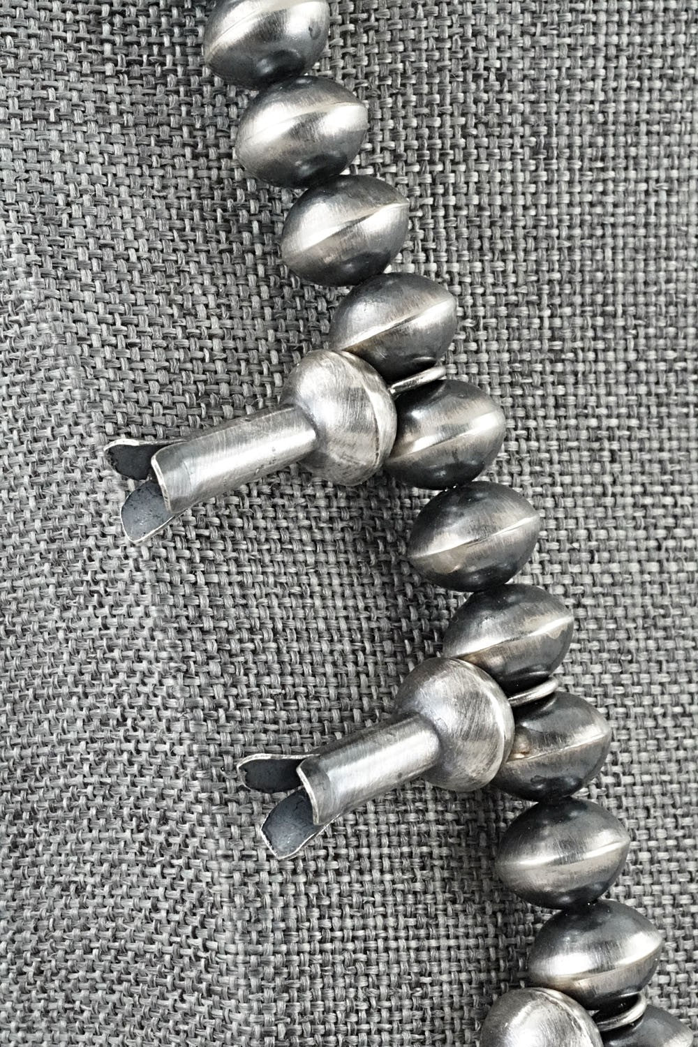 Sterling Silver Navajo Pearl Squash Blossom Necklace - Presley Haley