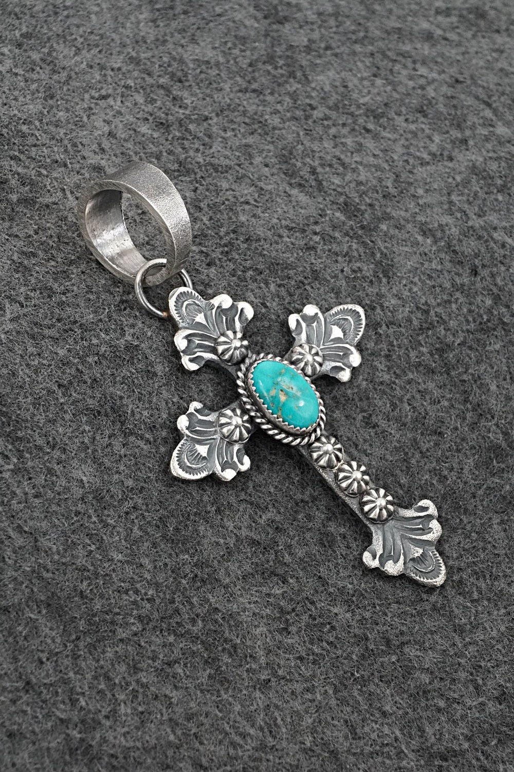 Turquoise & Sterling Silver Pendant - Kevin Billah