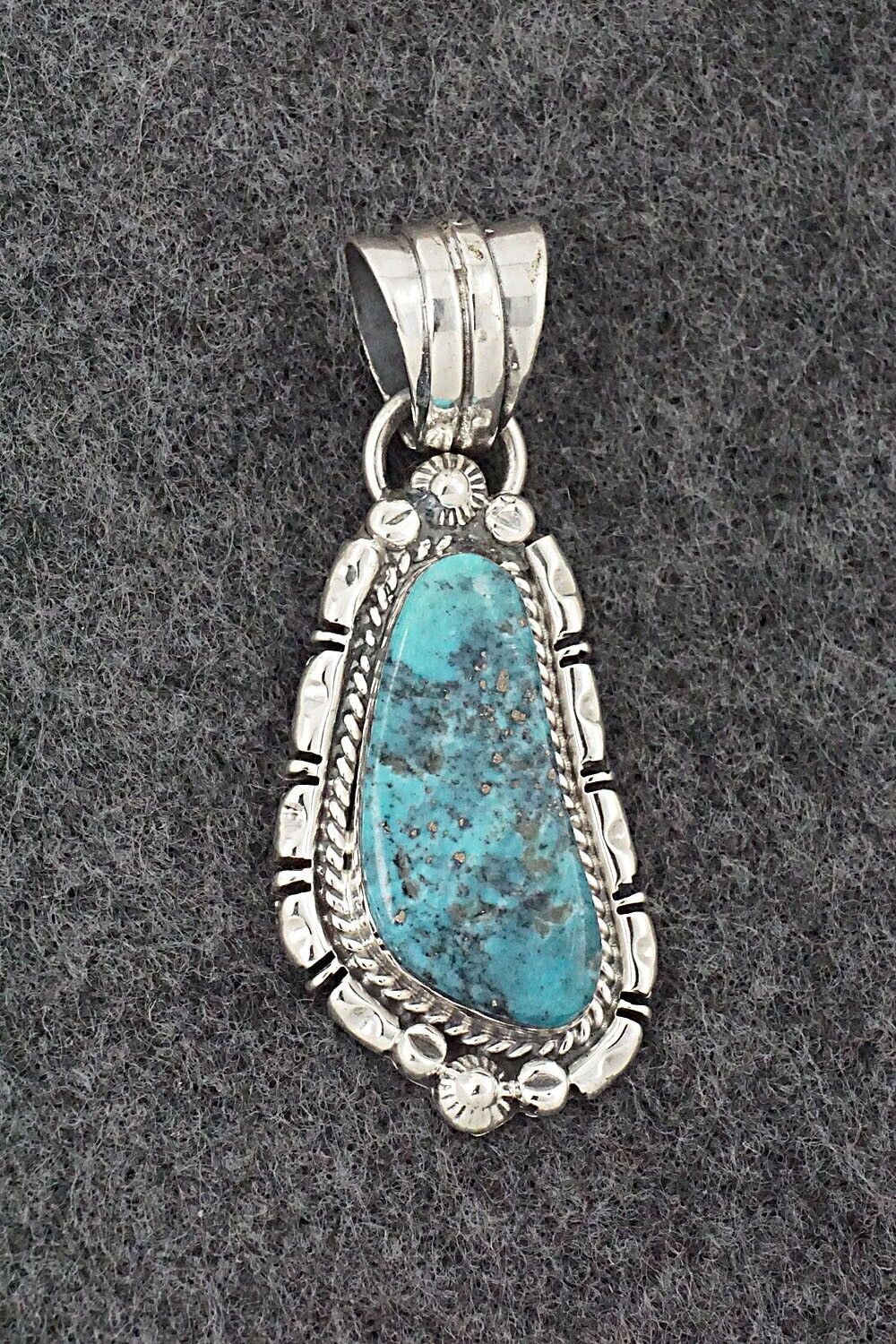 Turquoise & Sterling Silver Pendant - Kiriza Tom