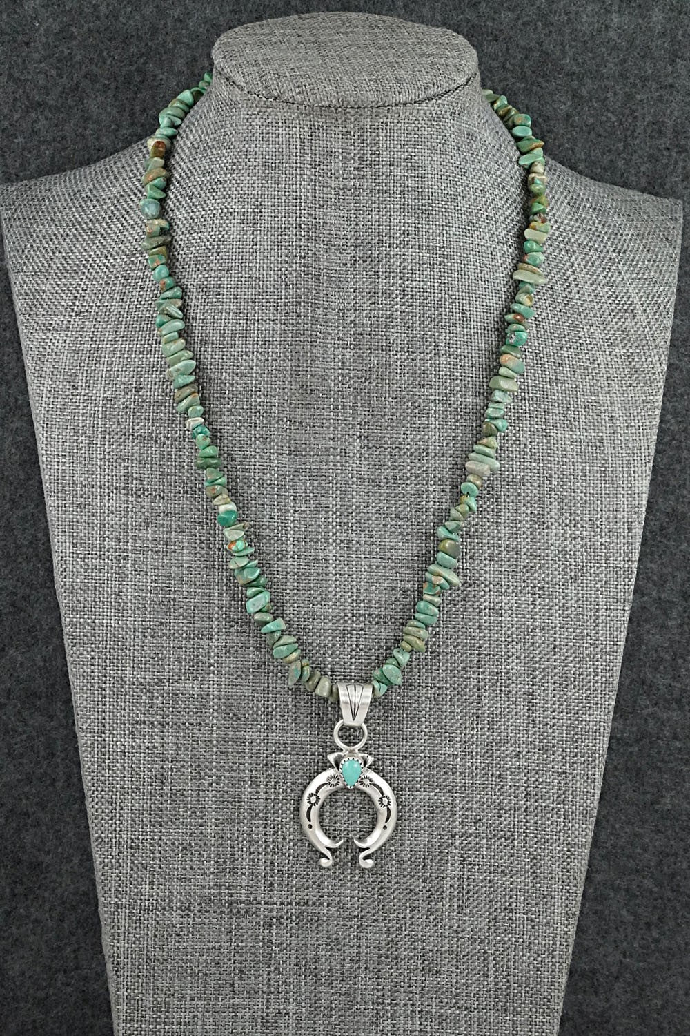 Turquoise & Sterling Silver Necklace 16" - Louise Joe