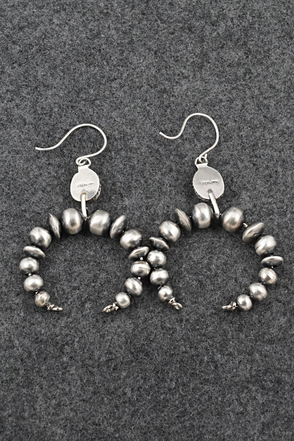 Turquoise & Sterling Silver Navajo Pearl Earrings - Rena Begay