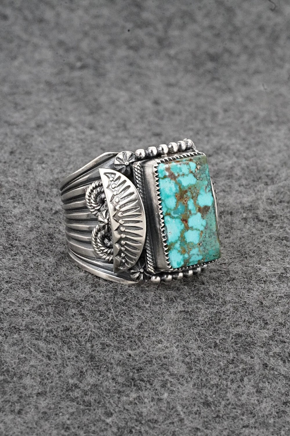 Turquoise & Sterling Silver Ring - Delbert Gordon - Size 12.5