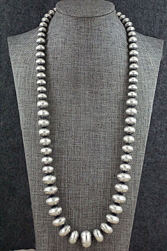 Sterling Silver Navajo Pearl Necklace 24" - Bryannen Halwood