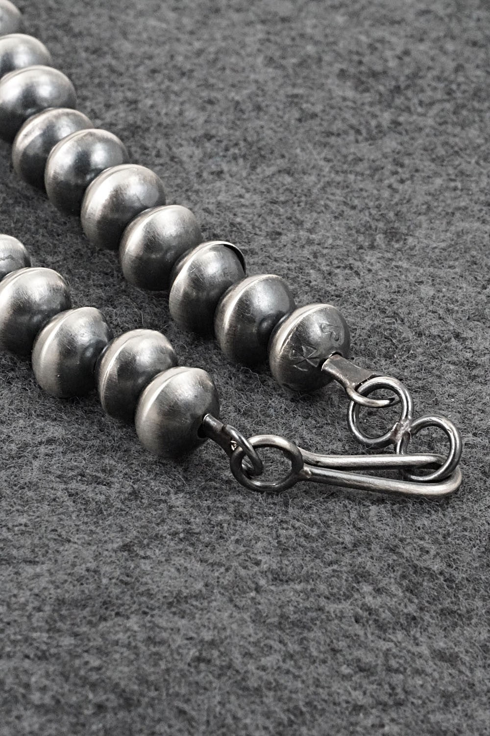 Sterling Silver Navajo Pearl Squash Blossom Necklace - Presley Haley