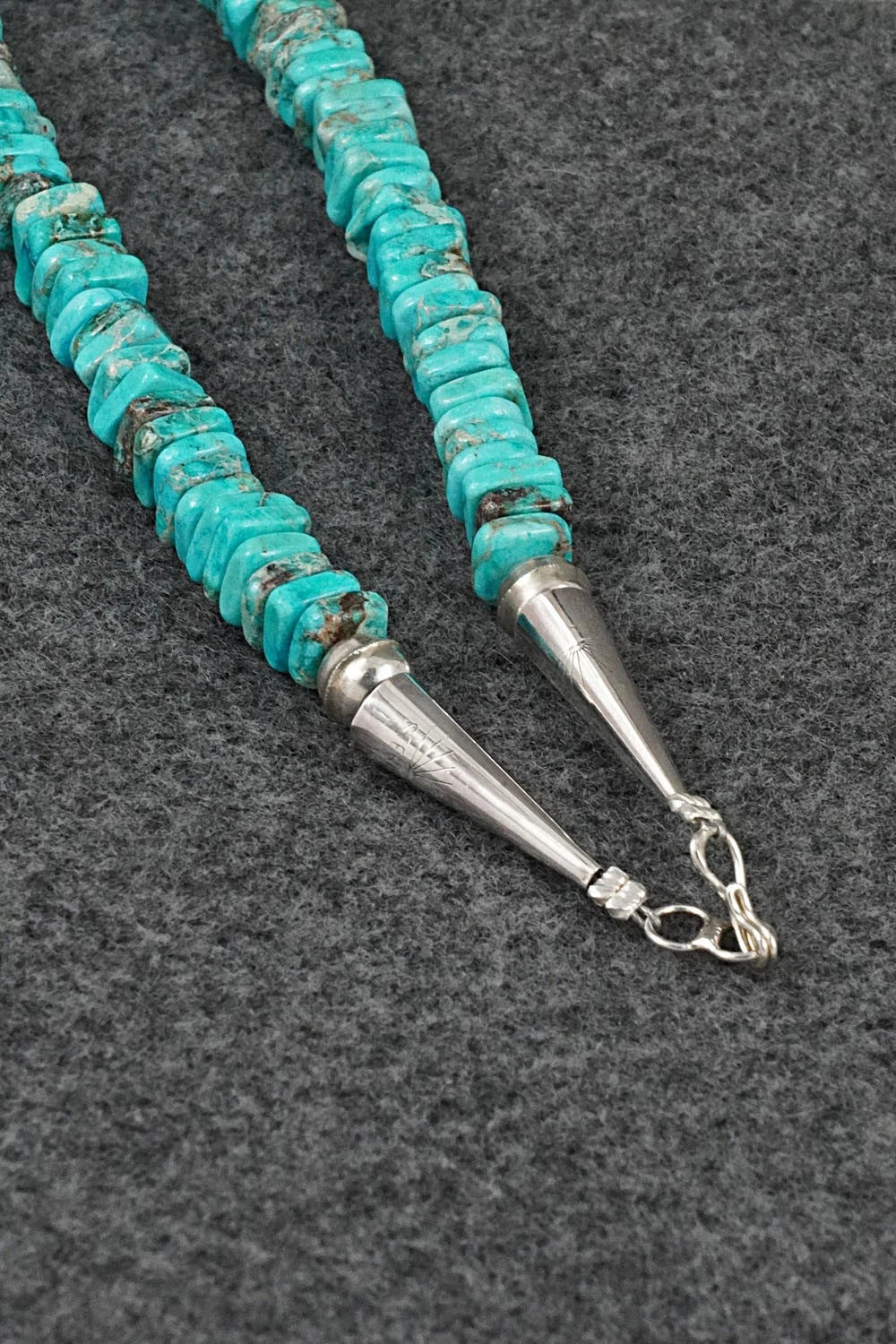 Turquoise & Sterling Silver Necklace 18" - Doreen Jake