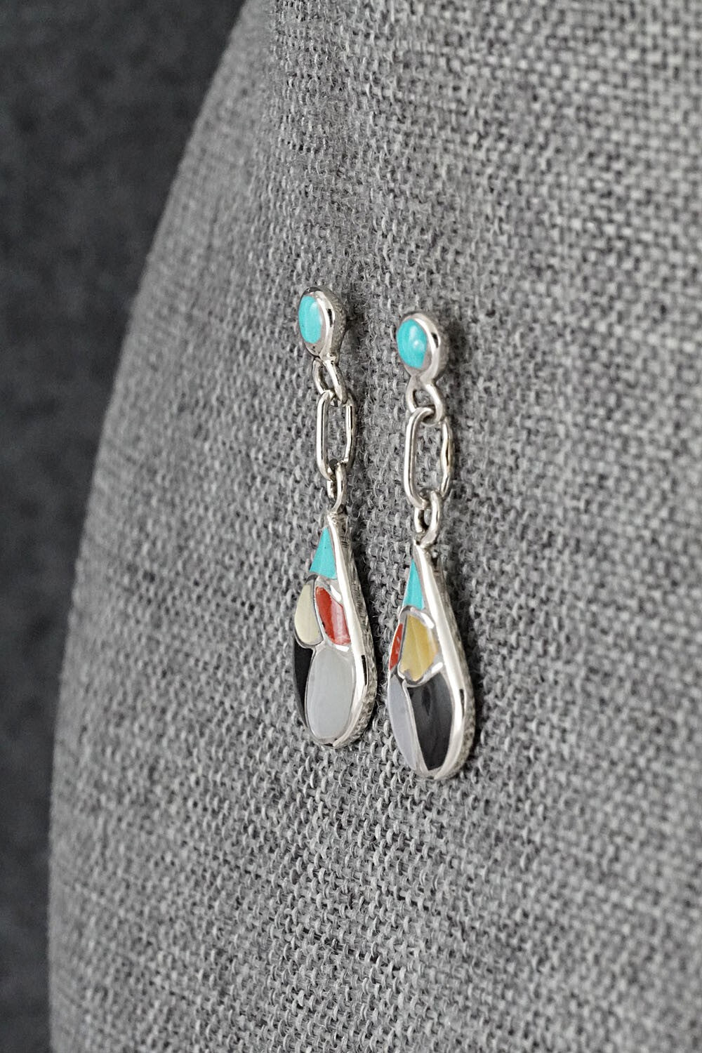 Multi-Stone & Sterling Silver Earrings - Orena Leekya