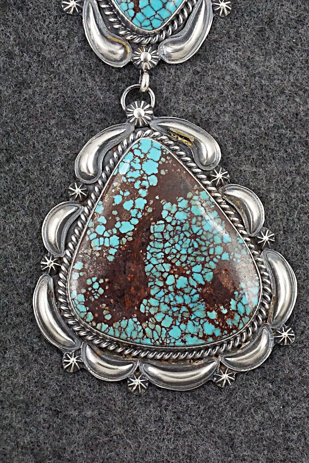 Turquoise & Sterling Silver Pendant - Raymond Delgarito