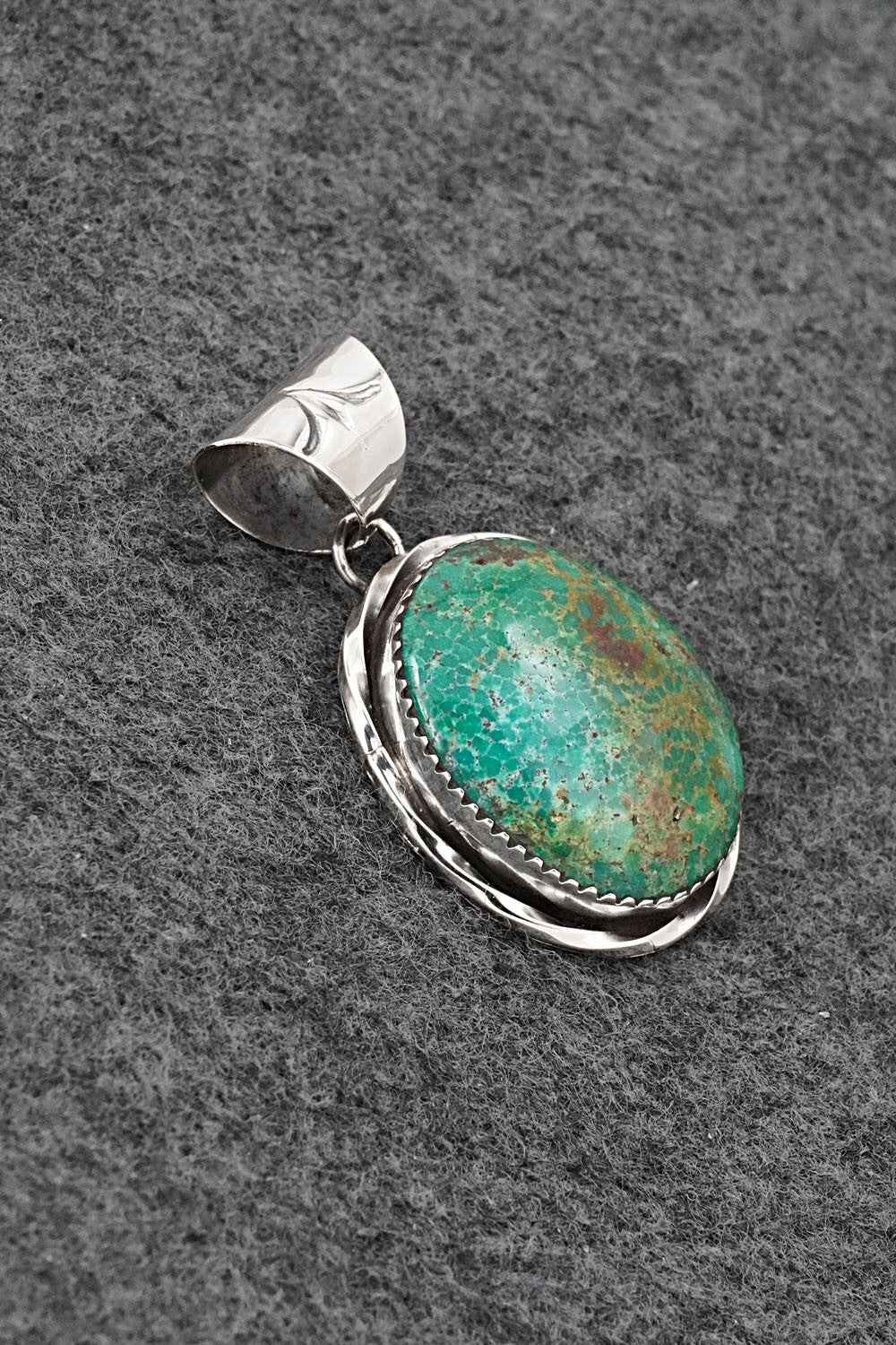 Turquoise & Sterling Silver Pendant - Ernest Hawthorne
