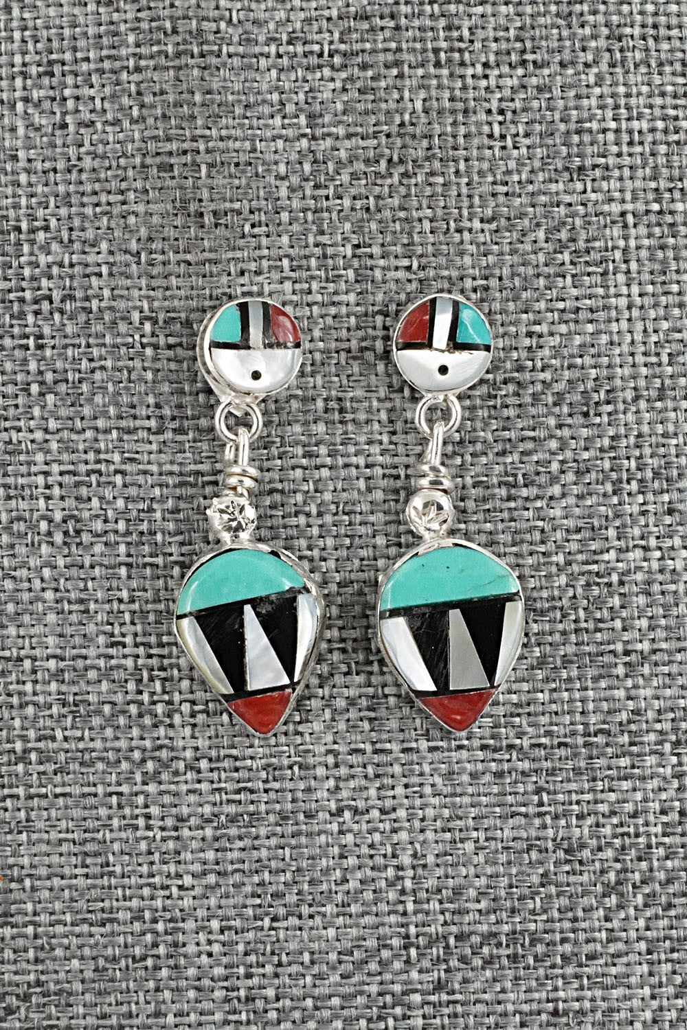 Multi Stone Inlay & Sterling Silver Earrings - Ola Eriacho