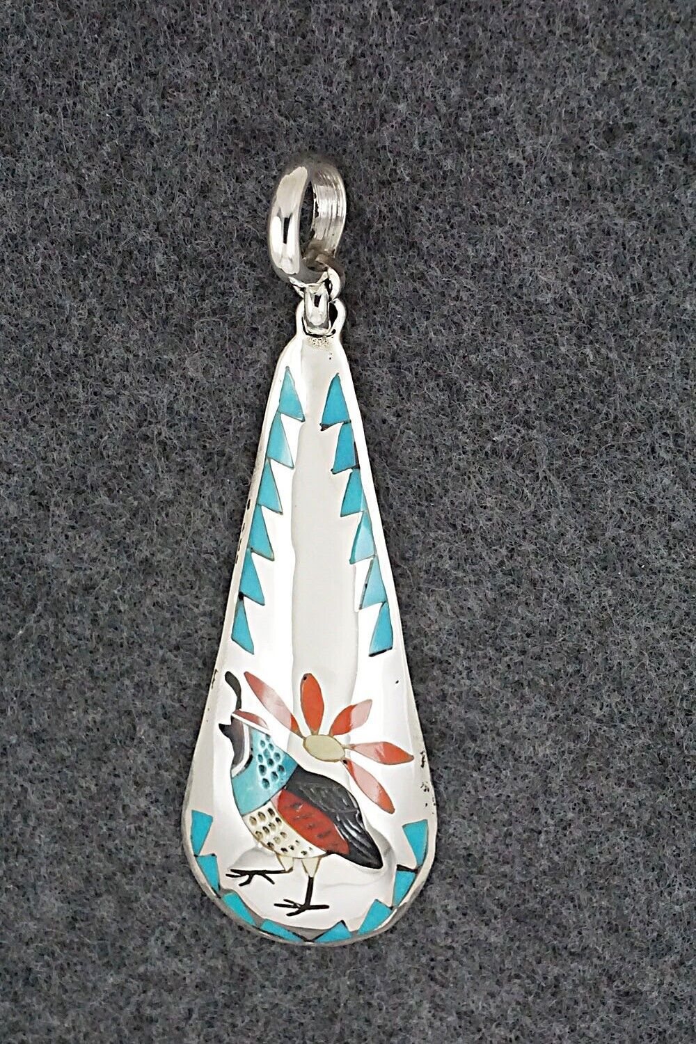 Multi-Stone & Sterling Silver Pendant - Quintin Quam Sr.