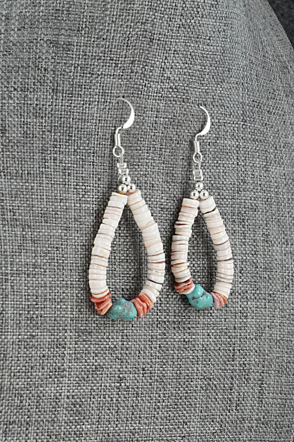 Spiny Oyster, Turquoise & Sterling Silver Necklace Set - Erika Brown