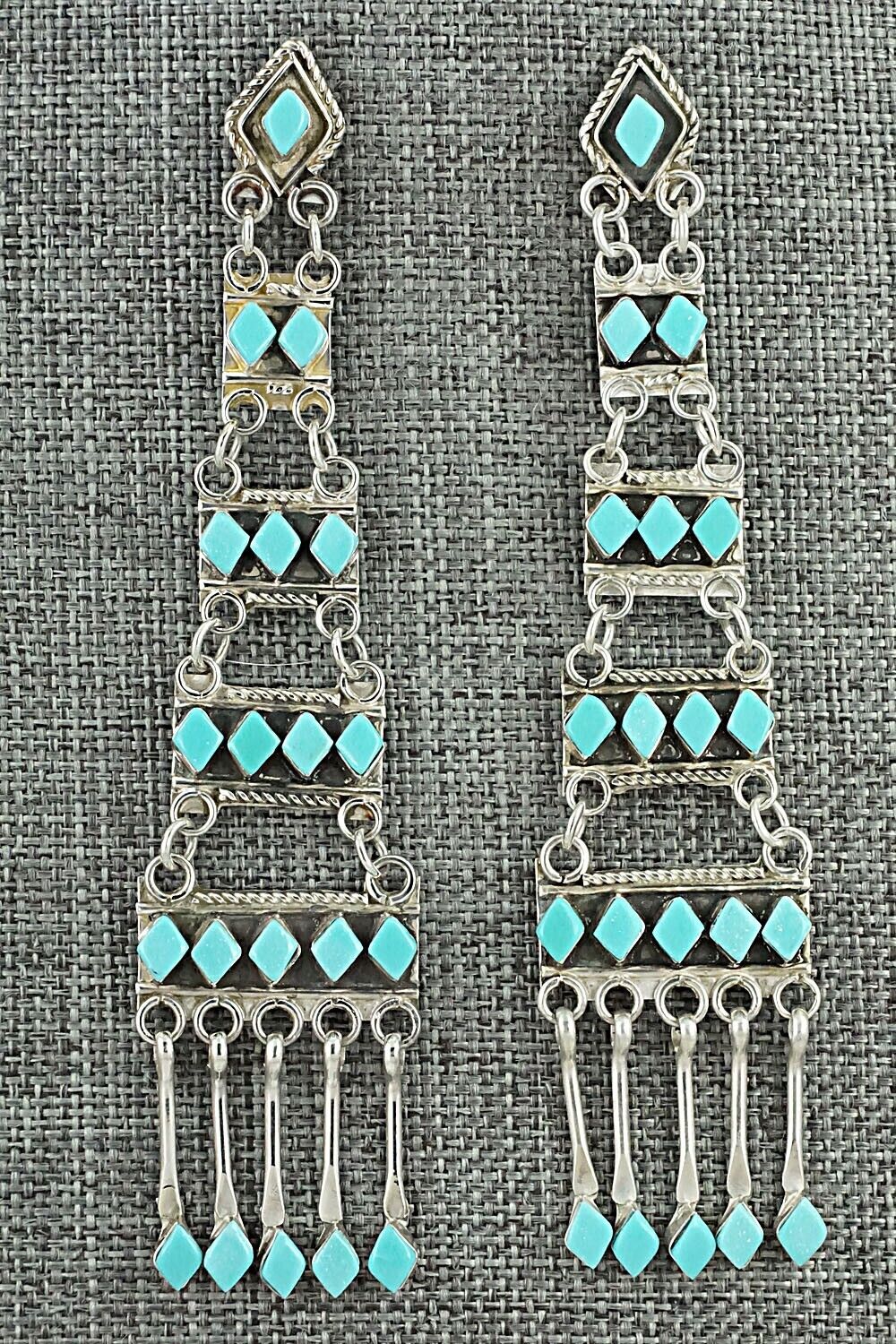 Turquoise & Sterling Silver Earrings - Priscilla Chavez