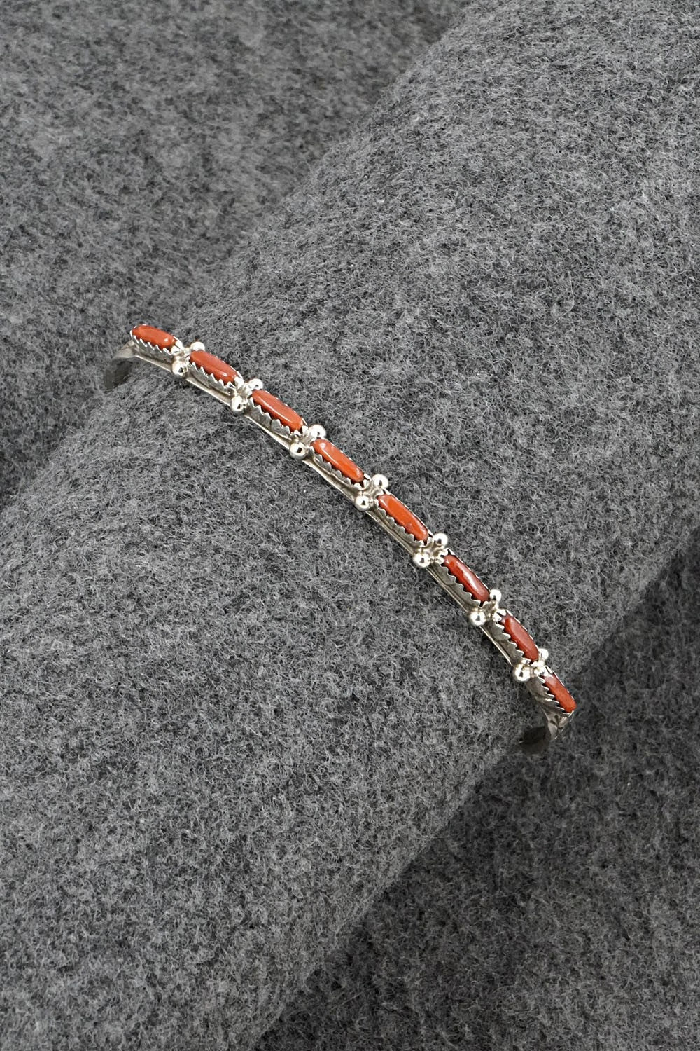 Coral & Sterling Silver Bracelet - Murray Hannaweeka