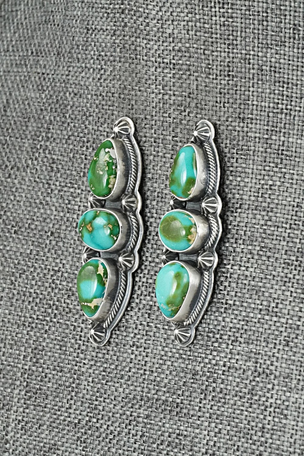Turquoise & Sterling Silver Necklace and Earrings Set - Randy Boyd