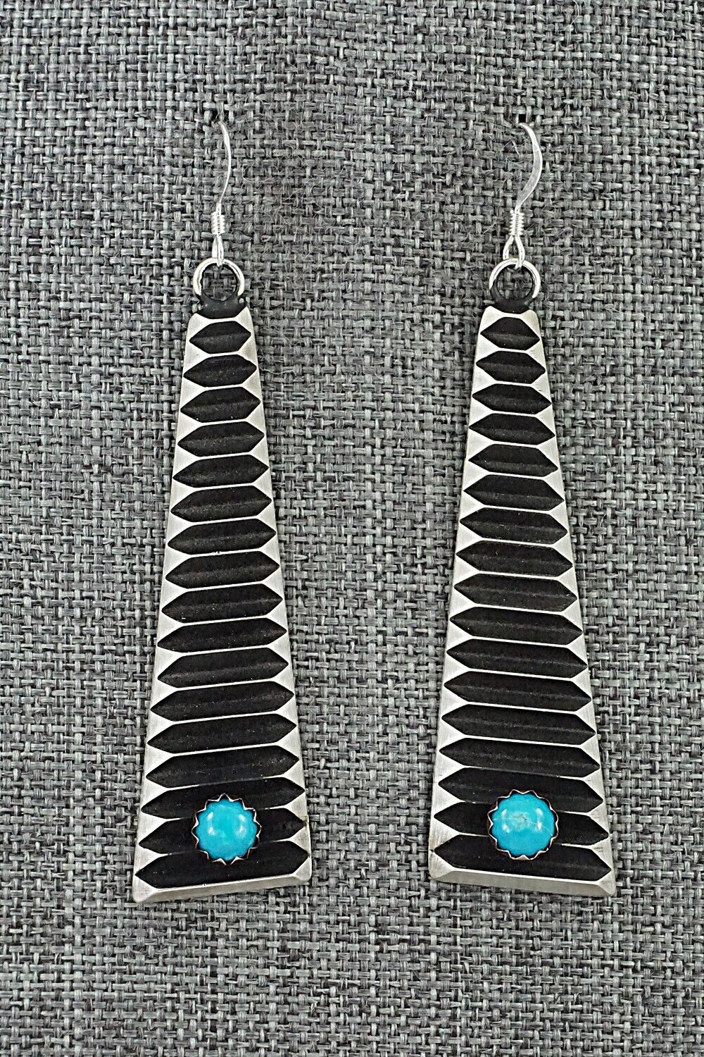 Turquoise & Sterling Silver Earrings - Lane Tahe