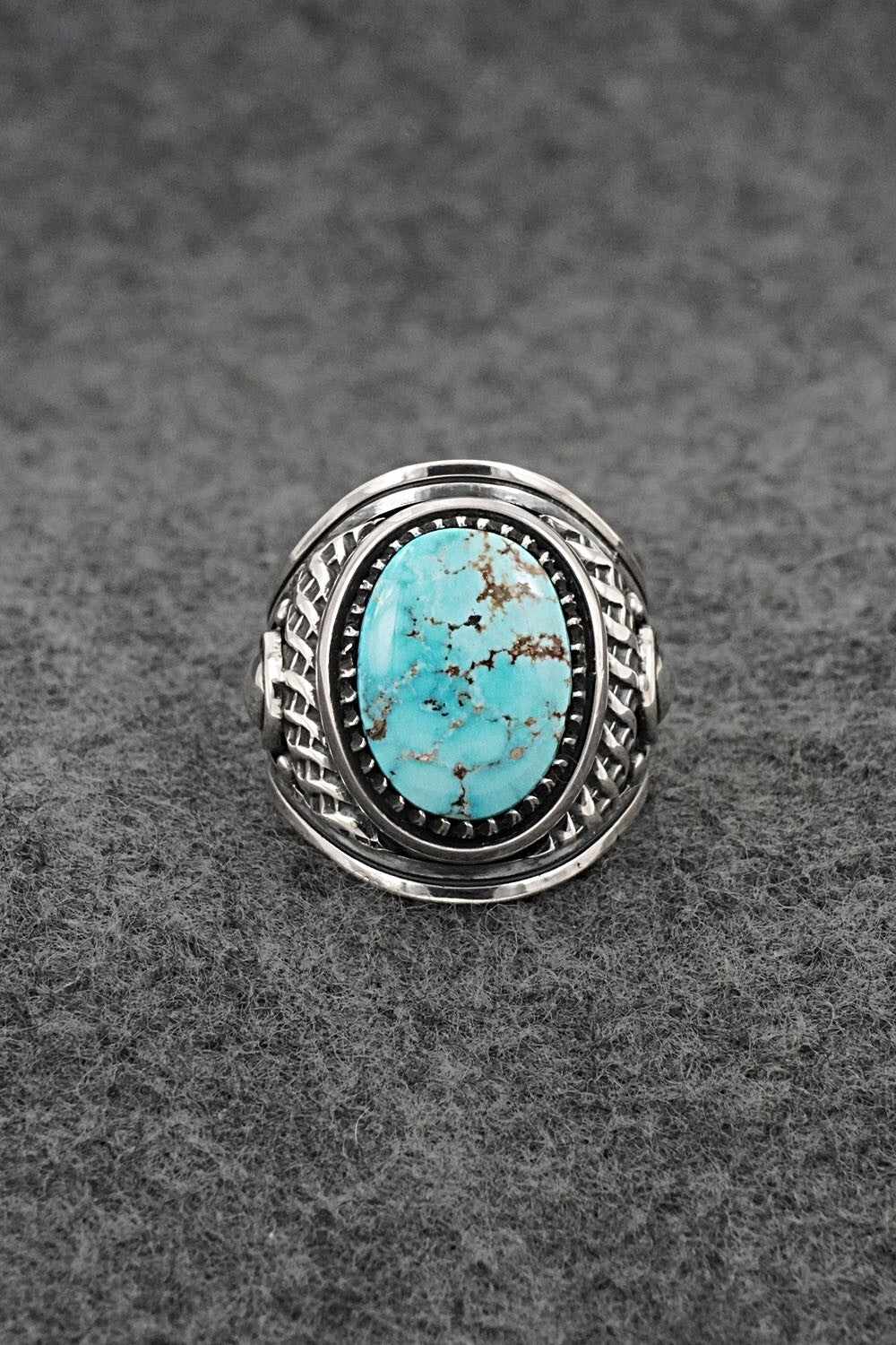 Turquoise & Sterling Silver Ring - Derrick Gordon - Size 8
