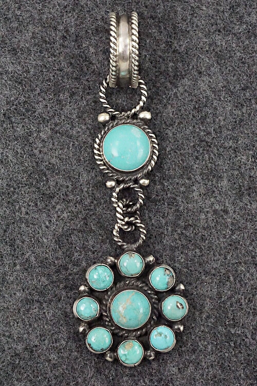 Turquoise and Sterling Silver Pendant - Devon Brown
