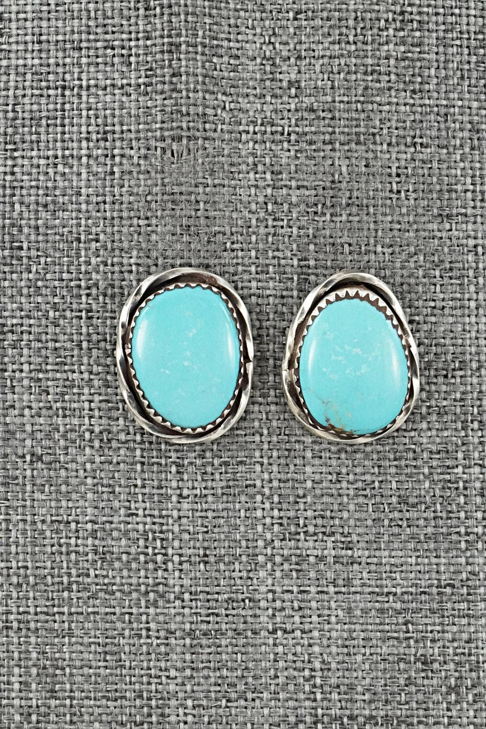 Turquoise & Sterling Silver Earrings - Ernest Hawthorne
