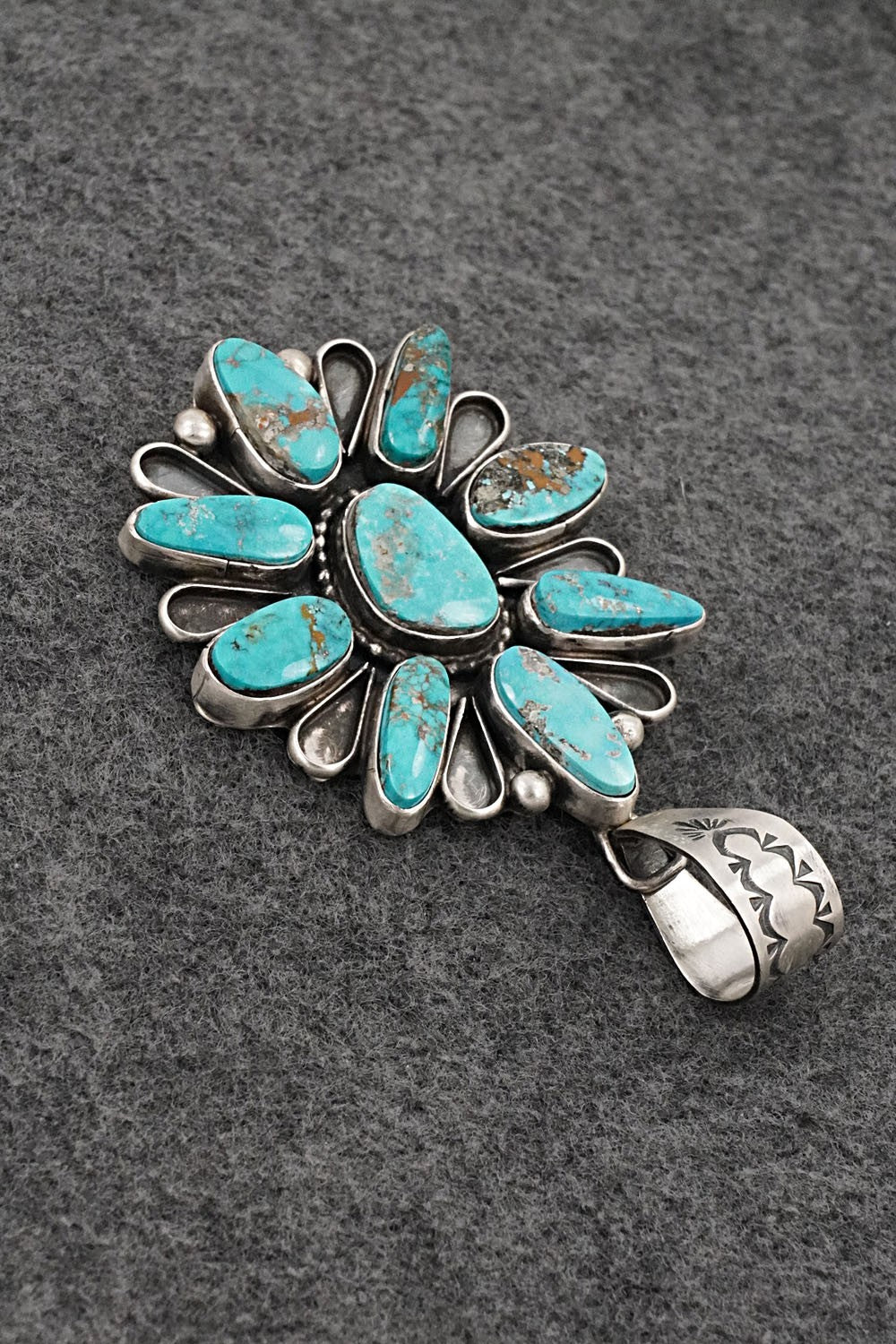 Turquoise & Sterling Silver Pendant - Travis Jim