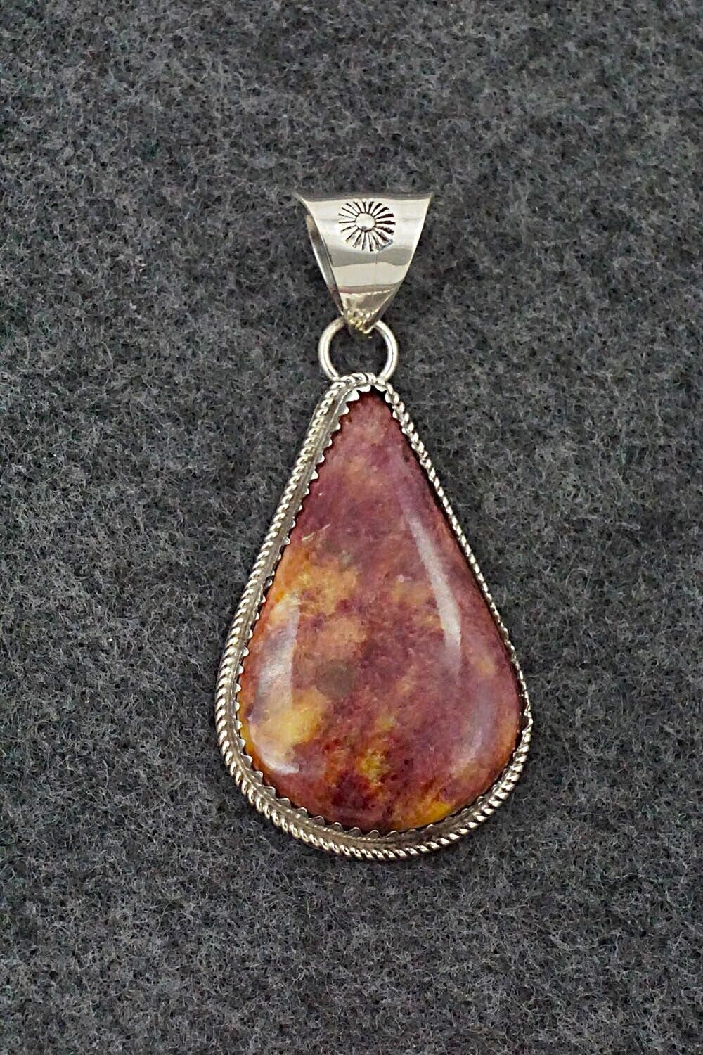 Spiny Oyster & Sterling Silver Pendant - Ernest Hawthorne
