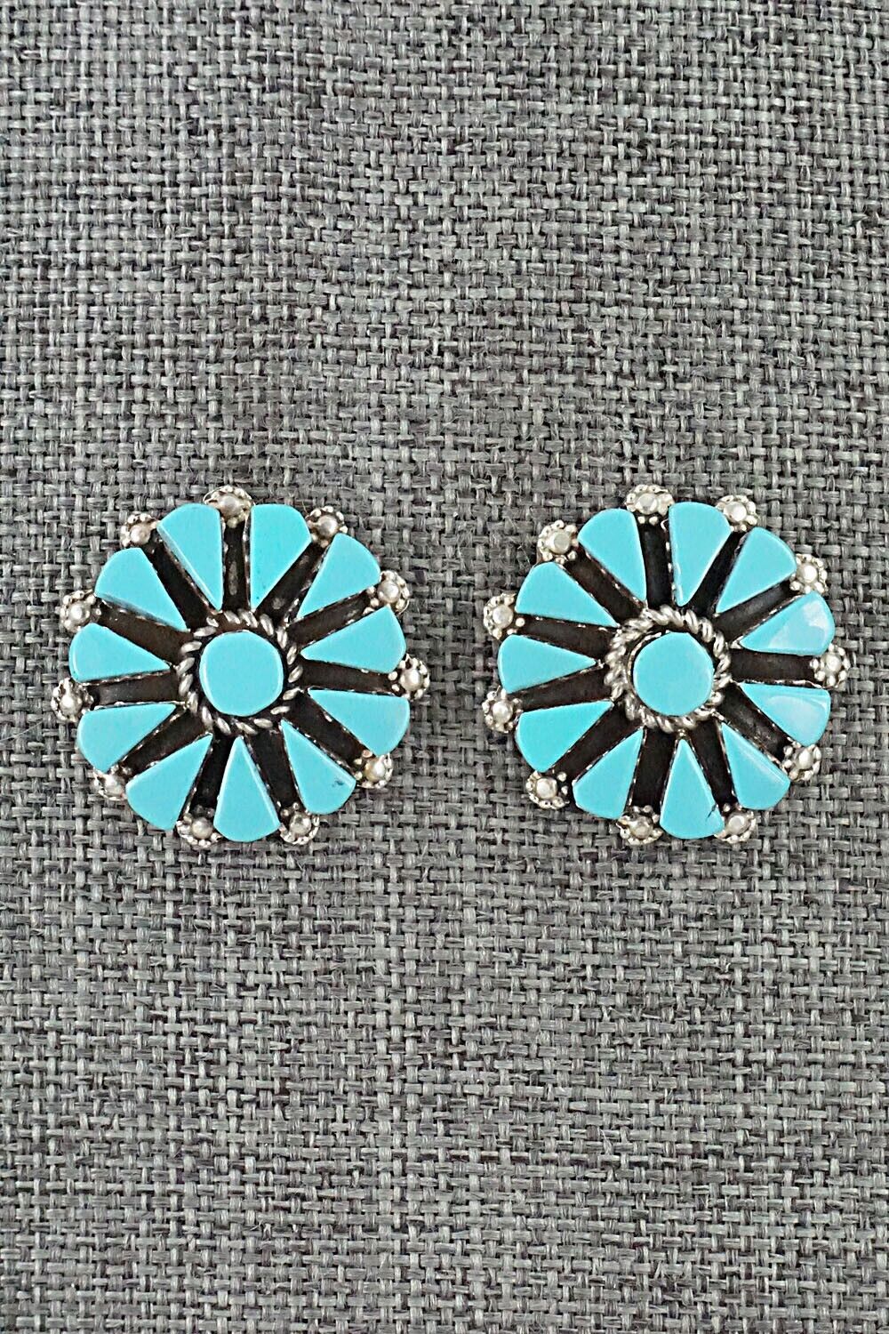 Turquoise & Sterling Silver Earrings - Merlinda Chavez