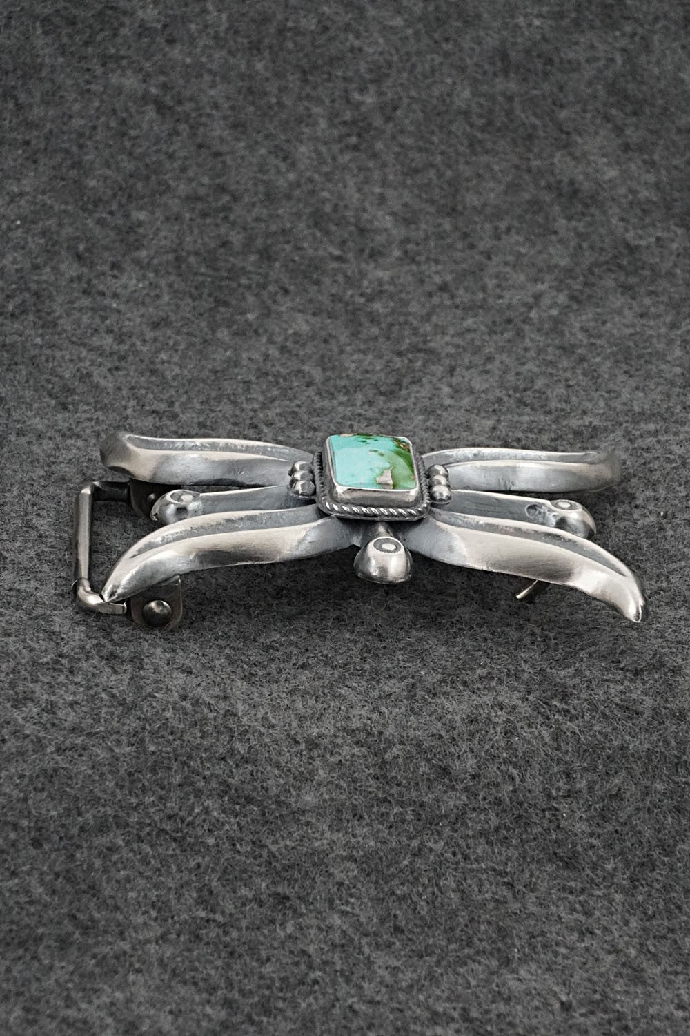Turquoise & Sterling Silver Belt Buckle - Harrison Bitsue