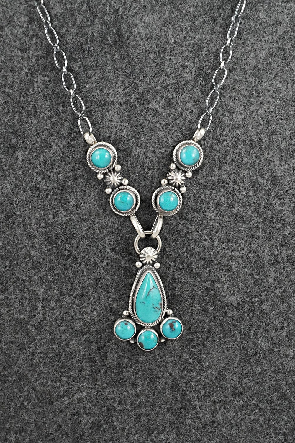 Turquoise & Sterling Silver Necklace - Verley Betone