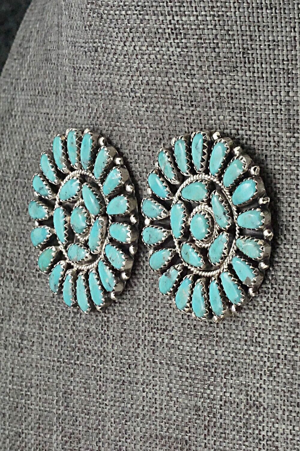 Turquoise and Sterling Silver Earrings - Zeita Begay