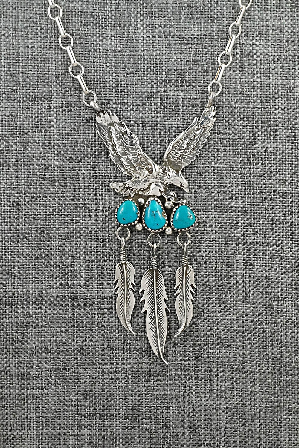 Turquoise & Sterling Silver Necklace - Henry Attakai