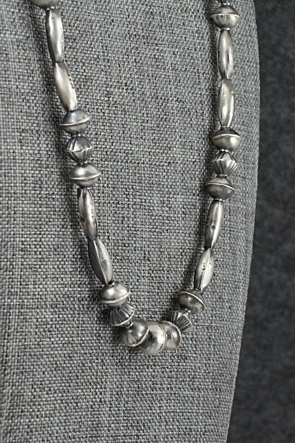 Sterling Silver Navajo Pearl Necklace 22" - Vintage