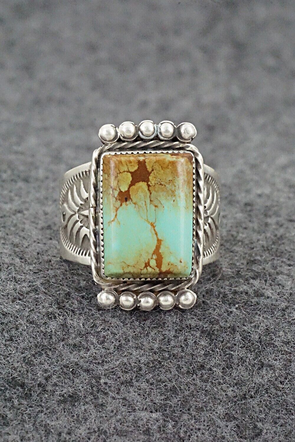 Turquoise & Sterling Silver Ring - Adrienne Gordon - Size 9