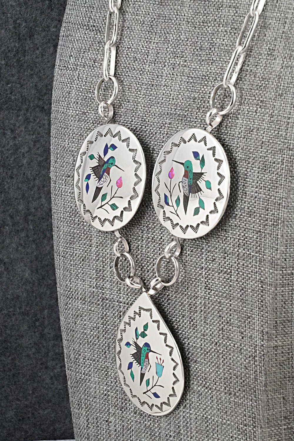 Multi-Stone & Sterling Silver Necklace - Raymond Boyd